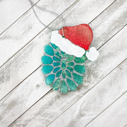 Fortune Freshies | Native American "Turquoise" Stone w/ Christmas Hat (m1)