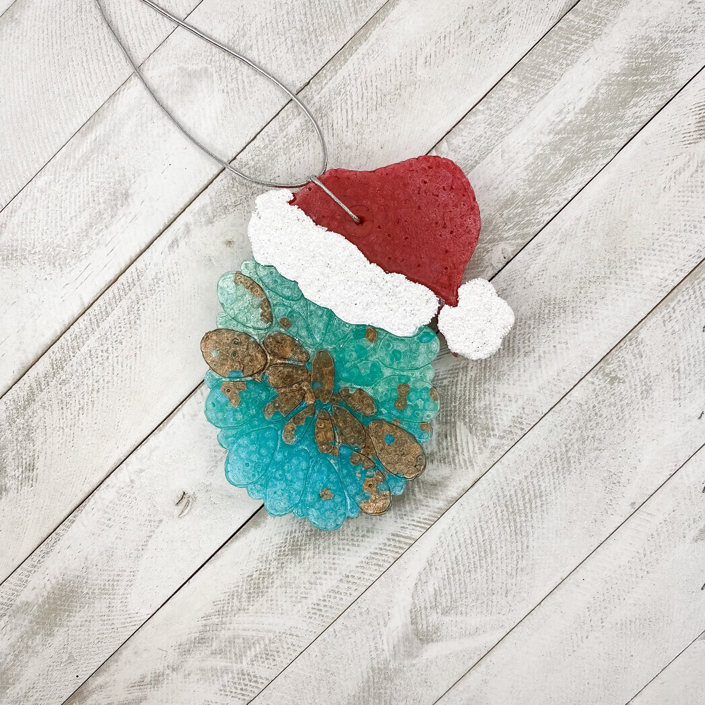 Fortune Freshies | Native American "Turquoise" Stone w/ Christmas Hat (m1)